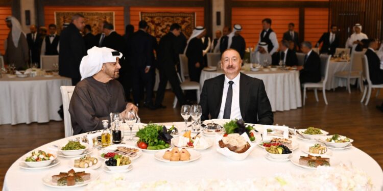 Şuşada Prezident İlham Əliyevin adından Birləşmiş Ərəb Əmirliklərinin Prezidentinin şərəfinə rəsmi nahar verilib