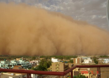 Şəhəri boğan toz fırtınası
