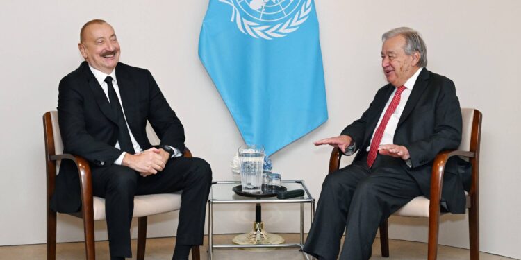 İlham Əliyev BMT-nin Baş katibi Antonio Quterreş ilə görüşüb