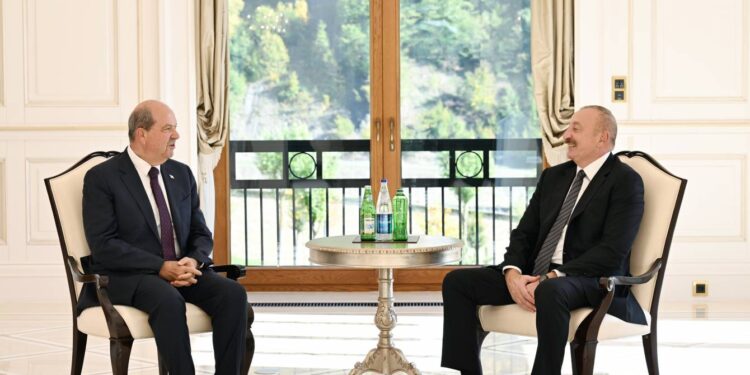 İlham Əliyev Qəbələdə Şimali Kipr Türk Cümhuriyyətinin Prezidenti ilə görüşüb