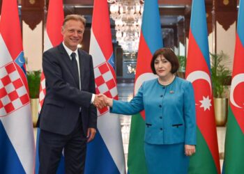 Milli Məclisin sədri Sahibə Qafarova Xorvatiya parlamentinin sədri ilə görüşüb