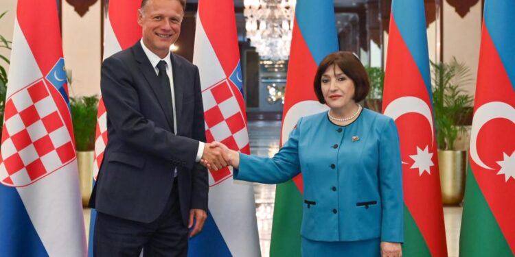 Milli Məclisin sədri Sahibə Qafarova Xorvatiya parlamentinin sədri ilə görüşüb