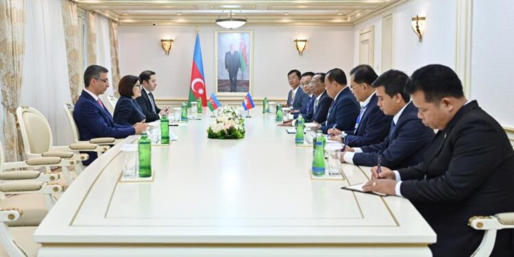 Milli Məclisin sədri Sahibə Qafarova Kamboca Milli Assambleyası sədrinin müavini ilə görüşüb