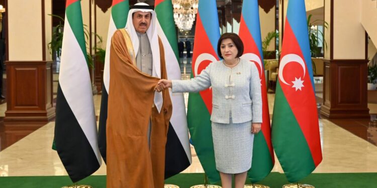 Milli Məclisin sədri Sahibə Qafarova Birləşmiş Ərəb Əmirlikləri Federal Milli Şurasının sədri ilə görüşüb