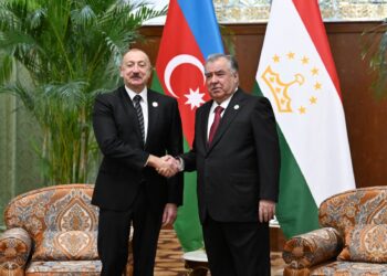 Düşənbədə Azərbaycan Prezidenti İlham Əliyevin Tacikistan Prezidenti Emoməli Rəhmon ilə təkbətək görüşü olub