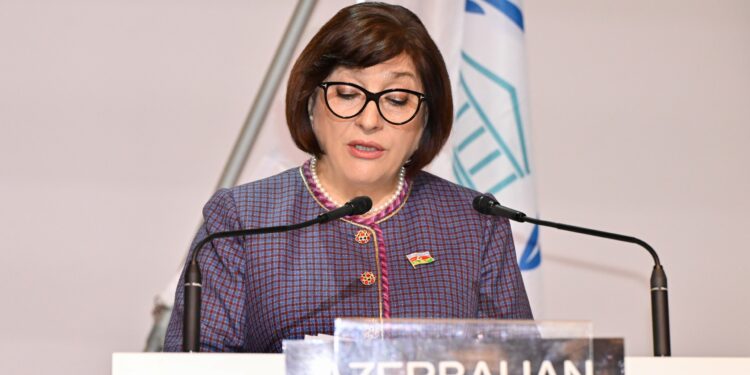 Milli Məclisin sədri Sahibə Qafarova Parlamentlərarası İttifaqın Assambleyasında çıxış edib
