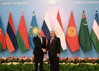 İlham Əliyev MDB Dövlət Başçıları Şurasının iclasında iştirak etmək üçün Düşənbədəki “Millət” sarayına gəlib