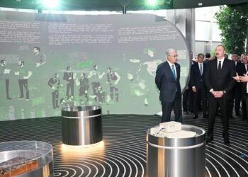 İlham Əliyev və Prezident Kasım-Jomart Tokayev Astanada “Alem.ai” Beynəlxalq Süni İntellekt Mərkəzində olublar