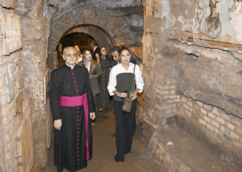 Mehriban Əliyeva Müqəddəs Komodilya katakombalarının bərpası layihəsinin açılışında iştirak edib