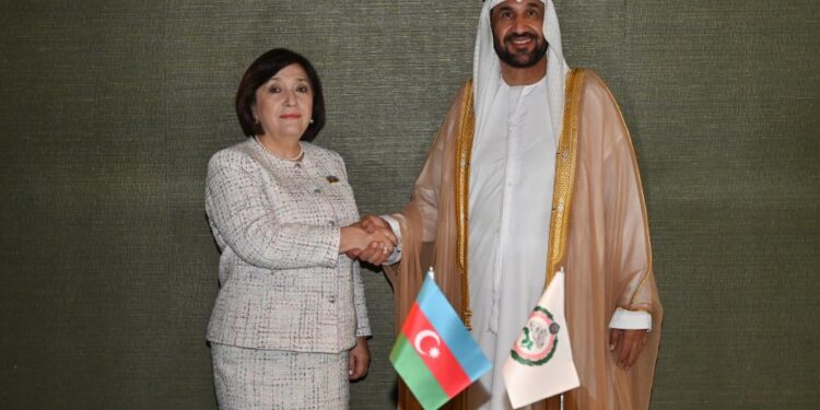 Milli Məclisin sədri Sahibə Qafarova Ərəb Parlamentinin Prezidenti ilə görüşüb