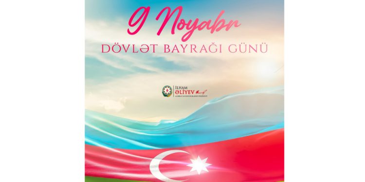 Prezident İlham Əliyev Dövlət Bayrağı Günü ilə bağlı paylaşım edib