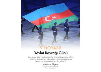 Mehriban Əliyeva Dövlət Bayrağı Günü münasibətilə paylaşım edib