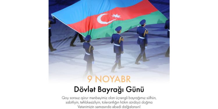 Mehriban Əliyeva Dövlət Bayrağı Günü münasibətilə paylaşım edib