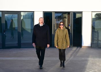 Prezidentlə xanımı Xankəndidə Zəfər parkının açılışında