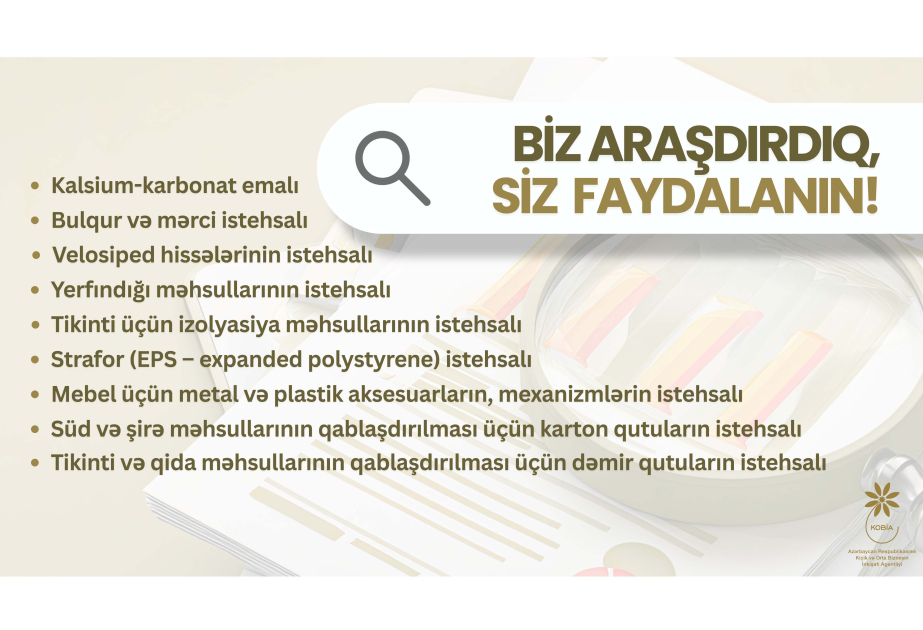 KOBİA daxili bazar araşdırmaları aparıb