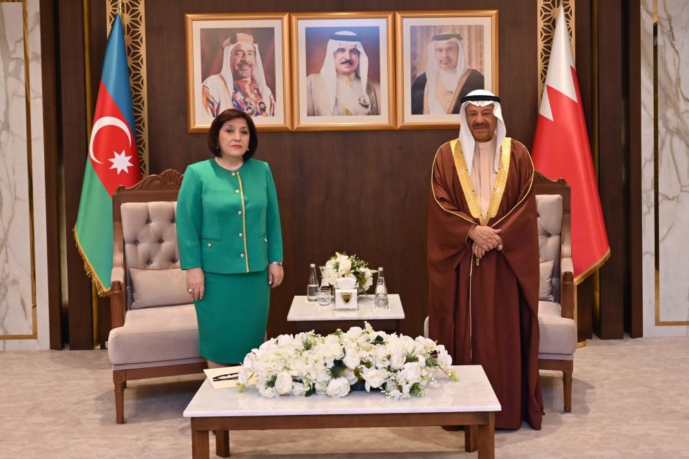 Milli Məclisin sədri Sahibə Qafarova Bəhreyn Krallığı Şura Məclisinin sədri Əli bin Saleh Al Salehlə görüşüb
