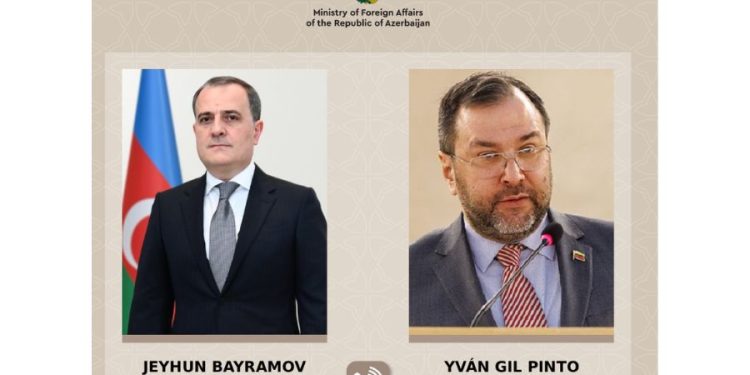 Nazir Ceyhun Bayramovla Venesuela Bolivar Respublikasının xarici işlər üzrə xalq hakimiyyəti naziri İvan Xil Pinto arasında telefon danışığı baş tutub